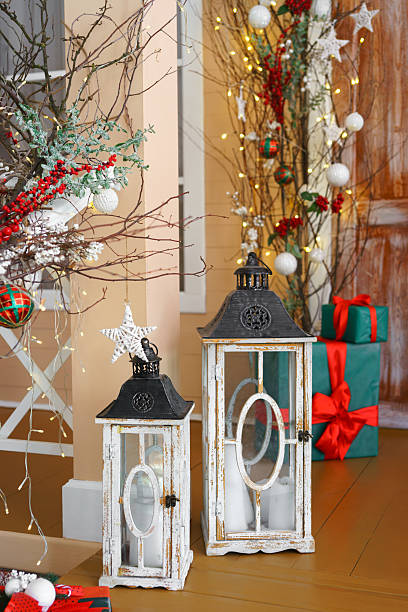 istock Decorative lanterns enhance Christmas holiday ambiance in cozy interior setting 2241429670