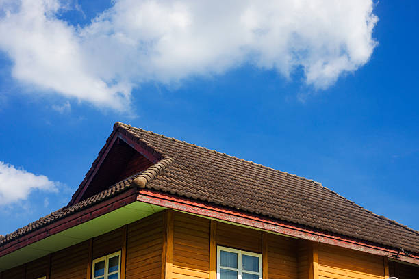 Rooftop and tiles of thai home in residential district of Bangkok Chatuchak