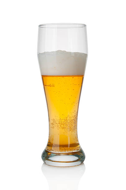 istock Beer glass close up isolated on white background 2241434166