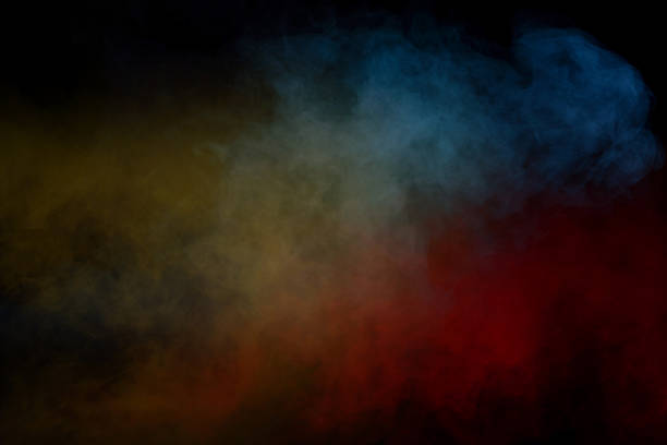 istock Yellow steam on a black background. 2241440762