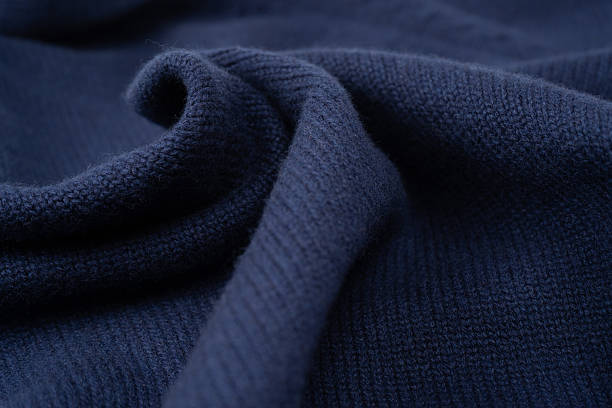 istock Navy blue merino wool sweater texture as background. Top view. 2241440869