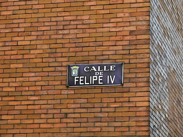 Madrid, Spain, 5th October 2025. Spanish street sign Calle de Felipe IV in Madrid.