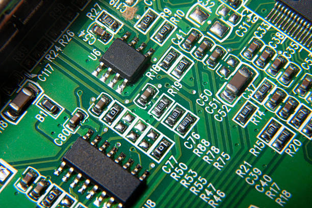 istock green electronic printed circuit board with assembled radio components 2241449889