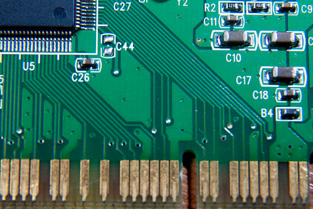 Close-up of electronic components on a circuit board