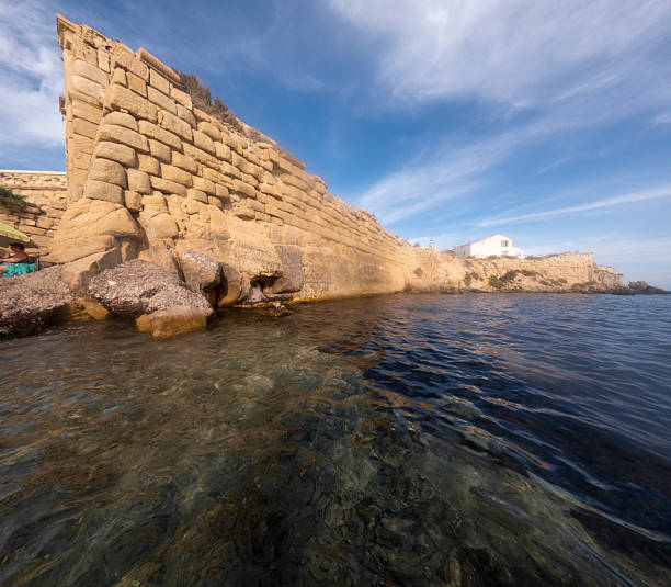 Tabarca Alicante Spain . The Tabarca Island Historic Artistic Complex dates back to the 18th century and is surrounded by a wall of which important parts are still preserved. It is located off the coast of Alicante and is a protected marine reserve.