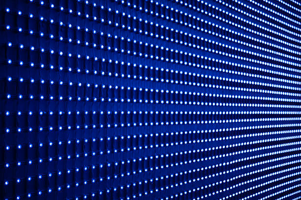 istock Garland lights with a blurred bokeh effect. Festive blue decorative lighting in a perspective concept. 2241461077