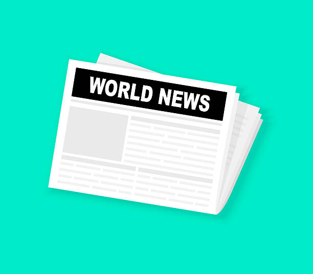 istock Newspaper vector icon illustration. Folded newspaper vector icon heading World News. Mock up of a daily newspaper. Newspaper template with world news. Vector illustration 2241476511