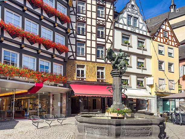 Half-timbered buildings in the popular tourist town of Cochem, Germany
