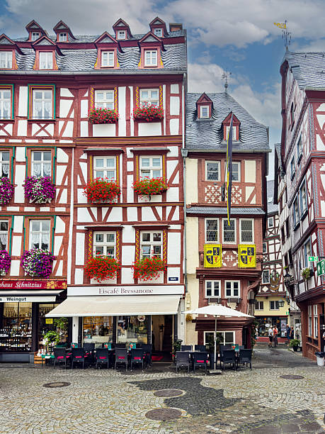Half-timbered buildings in the popular tourist town Bernkastel, Germany
