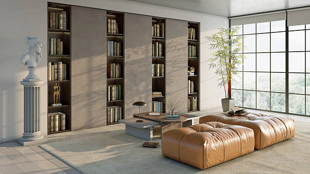 istock Large luxury modern bright interiors Living room mockup illustration 3D rendering image 2241481908