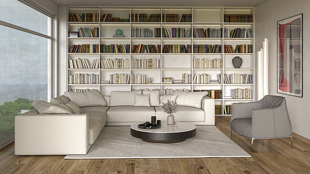 istock Large luxury modern bright interiors Living room mockup illustration 3D rendering image 2241482024