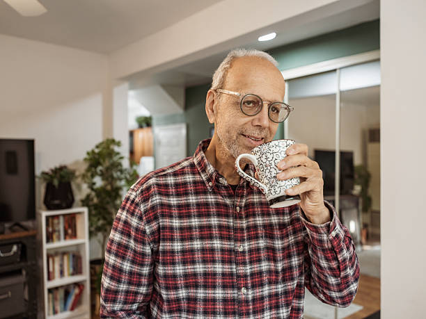 istock Senior man drinking morning coffee 2241484688