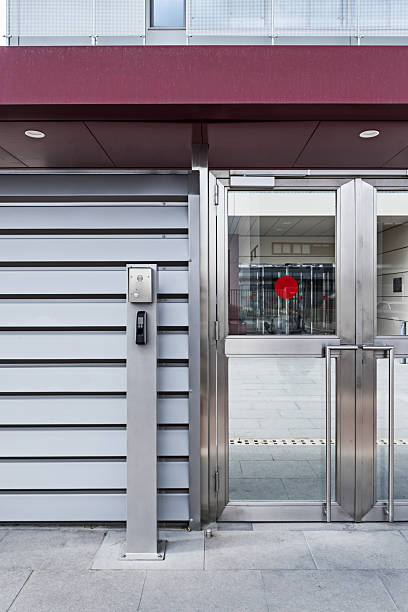 istock Metal door of an office building with security lock 2241485287
