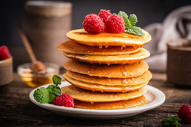 Homemade classic american pancakes