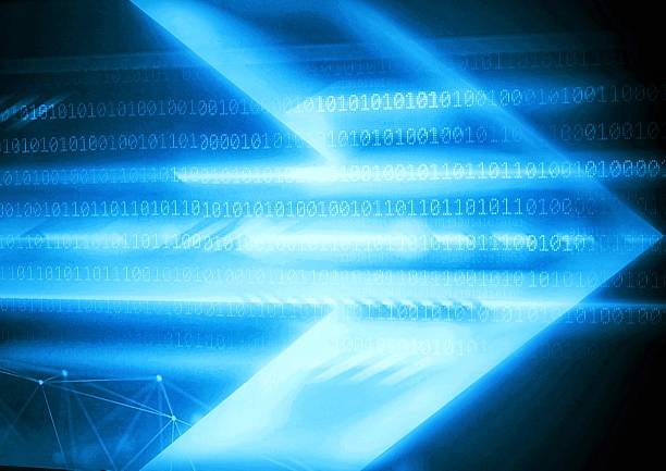 Creative blurry circuit background. Technology and computing concept. 3D Rendering