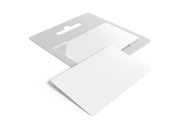istock 3D Gift Card with holder mockup, open Leaflet, bifold isolated on background. Blank folder paper template for presentation credit card, key card, notecards, invitation, branding, special offers, Ads 2241510906