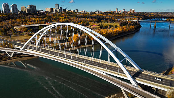 istock Edmonton Bridge and River Aerial View 2241512508