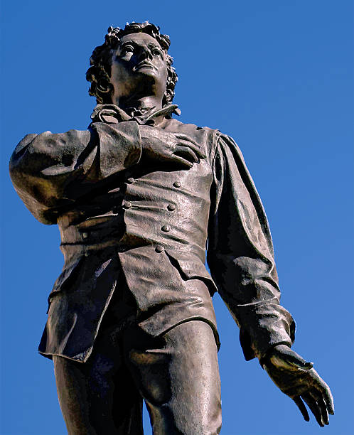 Nathan Hale Statue (1889) in Hartford, Connecticut, recently restored to its original color. Stains and discoloration were removed. Famous quote of the 21 year old spy executed during the American Revolutionary War: \