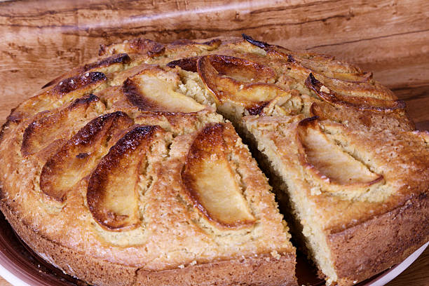 istock Corn and apple homemade cake, decorated with crystallized apple slices 2241521746
