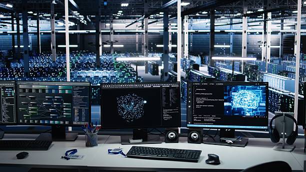 istock Data center PC screens monitoring hardware used in AI LLM model development 2241522766
