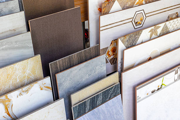 istock Variety of multi-colored ceramic tiles displayed in a store 2241527102