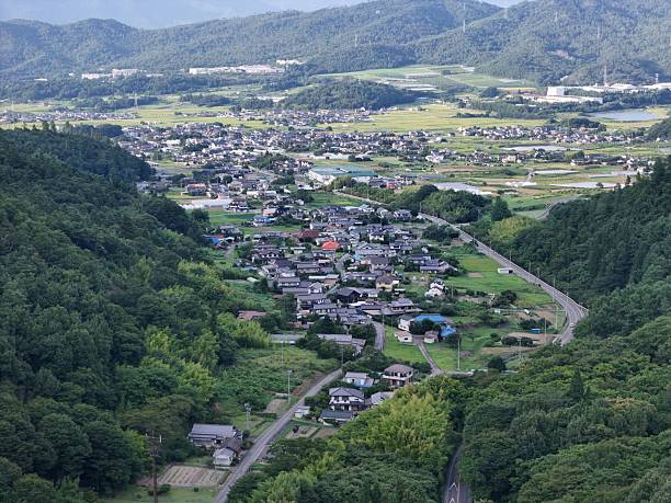 istock A mountain view with a small town in the valley below 2241527912