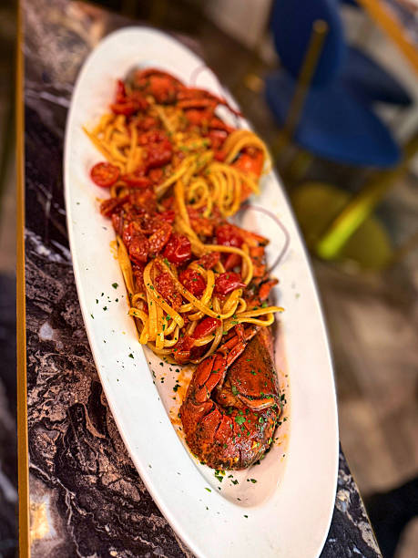 istock Spaghetti with lobster and olive oil 2241530140