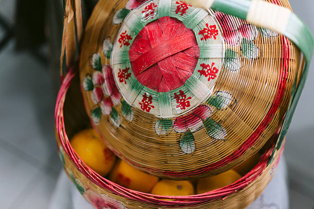 Traditional Chinese wedding concept and gift exchanges. Concept of love, commitment, proposal, and elegance.