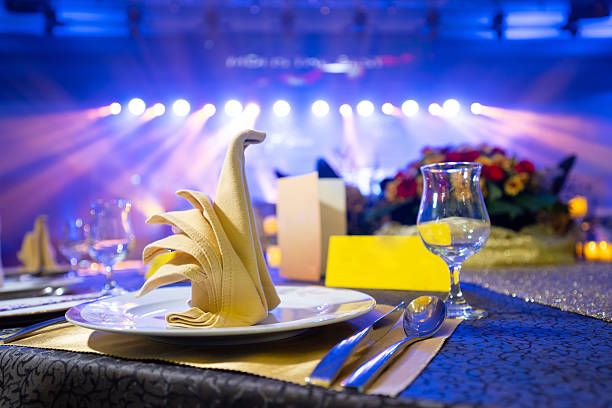 Dinner table set up concept.
