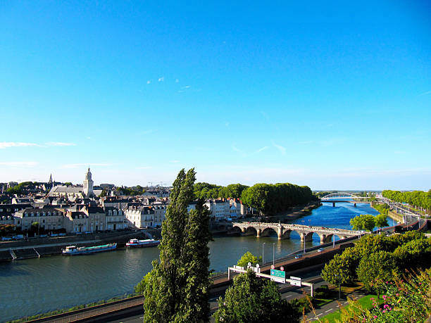 bridges Pont de Verdun in Angers, France