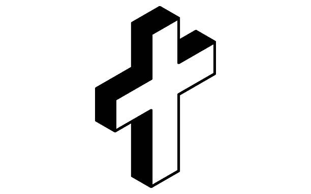 istock Cross Isometric Line Drawing Icon Illustration of a Christian Religious Symbol 2241559626