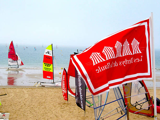 Catamarans on the beach of La Baule, Loire Atlantique, Pays de Loire, France