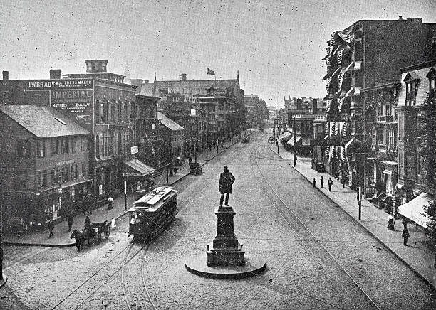 istock Providence, Rhode Island, Broad Street with the statue of Thomas A. Doyle, Cathedral square and Westminster Street 2241562062