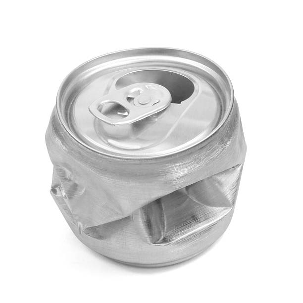 istock Crumpled empty blank aluminium can isolated on white background 2241564658