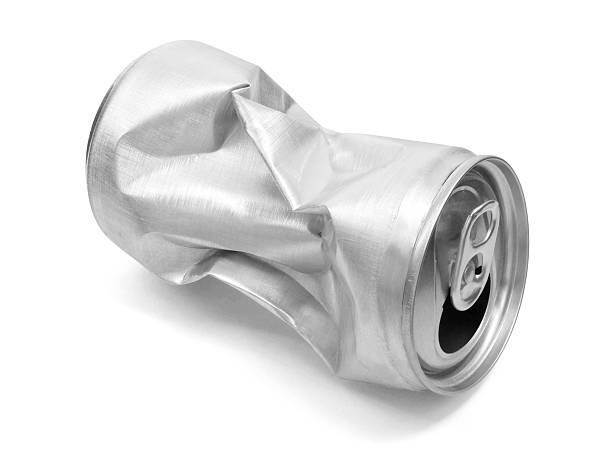 istock Crumpled empty blank aluminium can isolated on white background 2241564663