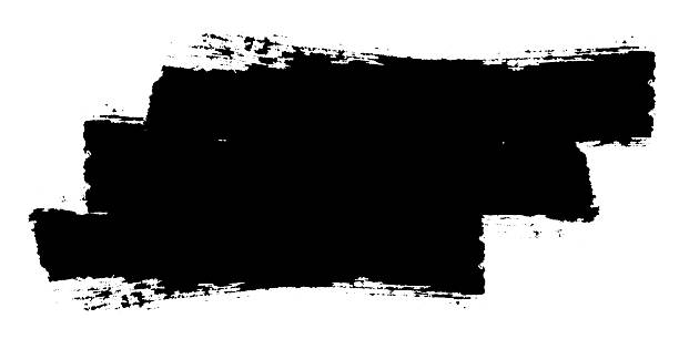 istock Horizontal black watercolor brush stroke or banner with a rough, textured 2241574143