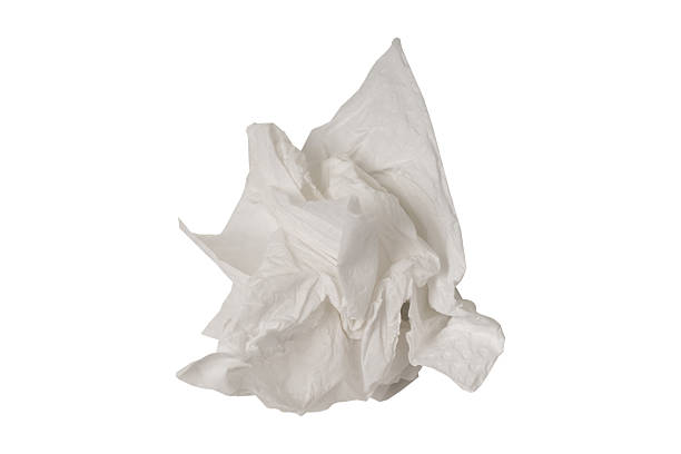 istock Crumpled tissue paper or napkins isolated on white background. 2241576952