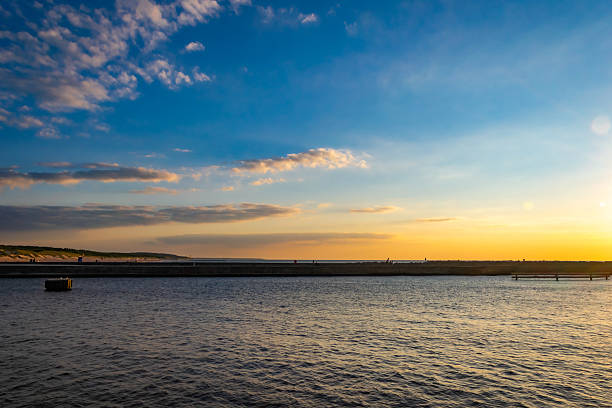 sunset over the baltic sea in Ustka