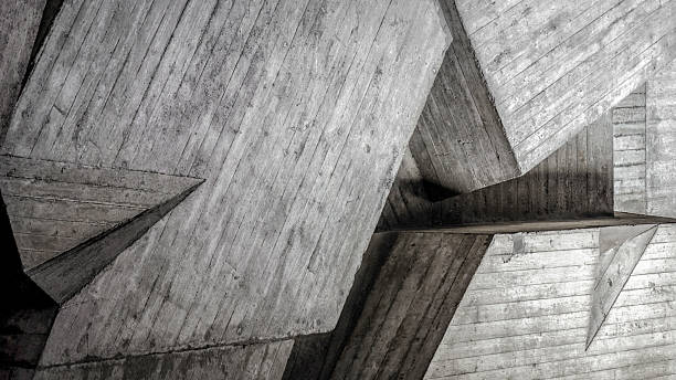 abstract background pattern of gray concrete building wall structure with shadow