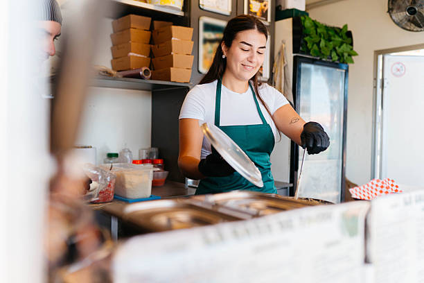 Cooking on the food truck