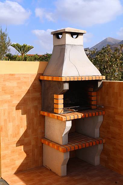 istock Backyard outdoor BBQ fireplace 2241592720