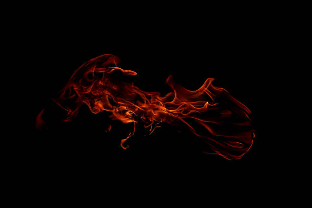 3D illustration of an abstract horse running with flames scattered