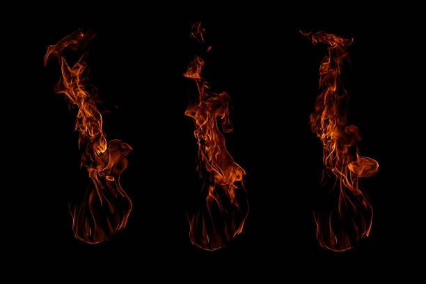 istock Bright blaze, glowing effect, and realistic burning texture for design use. 2241600090
