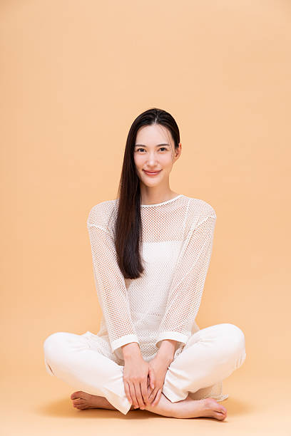 Young woman's body care