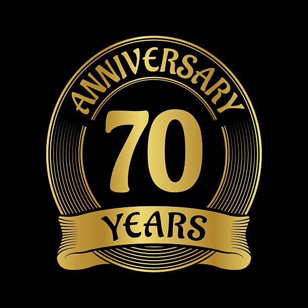istock 70 years anniversary golden icon, logo or badge. 70th birthday, jubilee celebration, wedding, invitation vintage card design. Vector illustration. 2241606141
