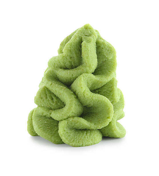 Wasabi paste isolated on white. Spicy condiment