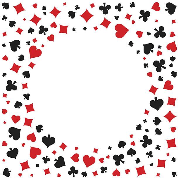 istock Hearts and diamonds, clubs and spades concept casino frame vector illustration 2241619477