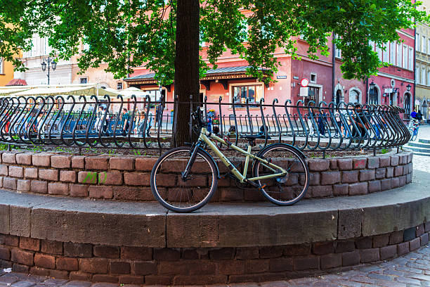Bicycle parking sign close-up. Signs and symbol