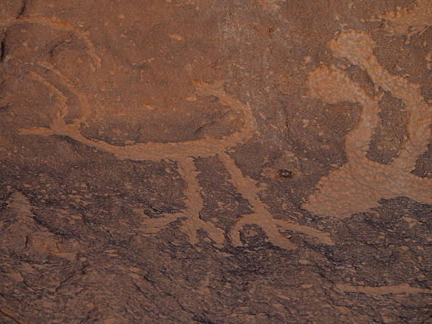 Petroglyphs at Newspaper Rock in Canyonlands National Park Utah.