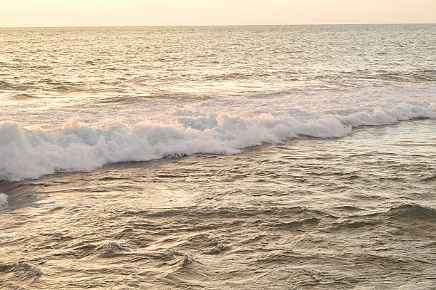 Beautiful sea and waves at sunset time in Chania Crete - Greece